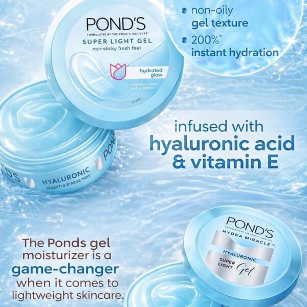 Pond’s Super Light Gel with Hyaluronic Acid & Vitamin E (50g)